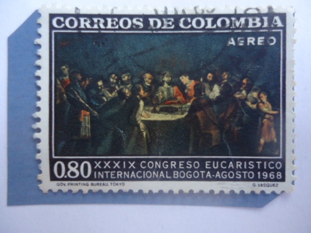 XXXIX Congreso Eucarístico Internacional, Bogotá Ago. 1968 - Oleo:La Última Sena.G,Vasquez. 