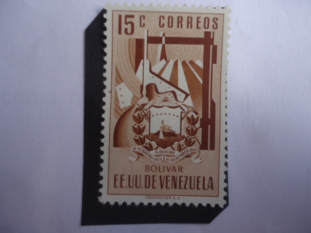 Estados Unidos de Venezuela- Escudo de Armas de Bolívar- Minería de Minerales Metálicos.