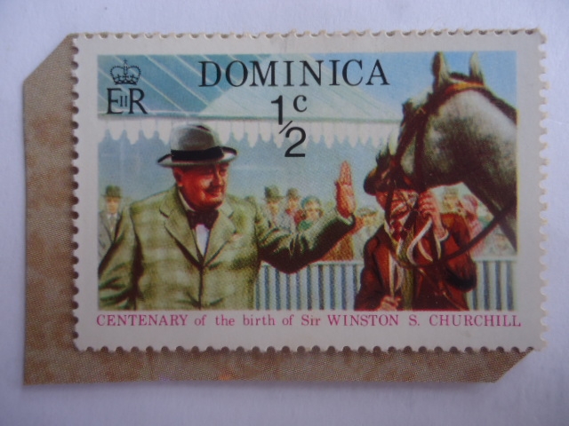 Centenario del Nacimiento Sir Winston Churchill (1874-1974) - Churchill con el caballo de Carrera