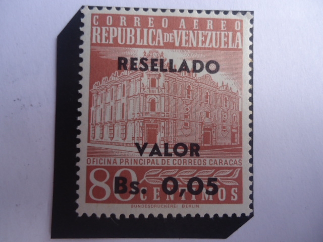 Oficina Principal Correos de Caracas - Serie: Sellos Resellados y Nuevos Valores,1965)