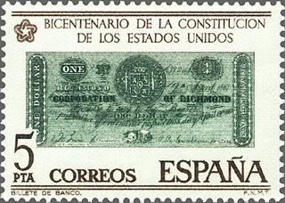 2324 - Bicentenario de la Independencia de los Estados Unidos - Billete de un dólar