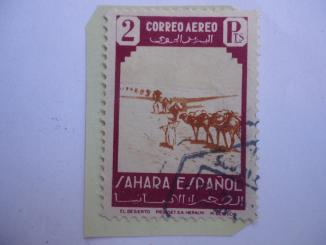 Ed:ES-SH 80 - El Desierto-Dromedario (Camelus dromedarius) España Colonias- Serie:Sahara Español.