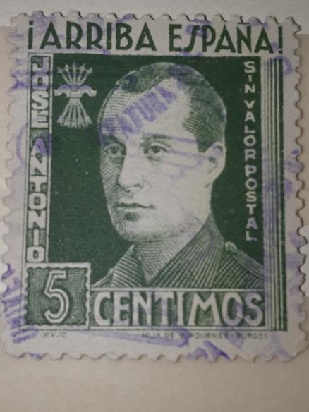 SELLO DE ESPAÑA 1938 JOSE ANTONIO