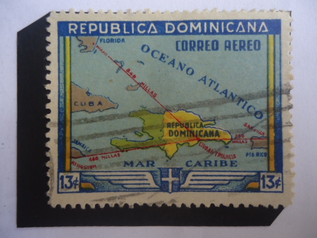 Mapa de la República Dominicana - Serie:50° Aniversario de la fundación de la Ciudad de Santo Doming