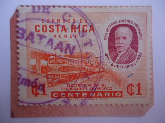 Electrificación del Ferrocarril al Pacifico - Presidente, Don Ricardo Jiménez Oreamuno (1859-1945)-P