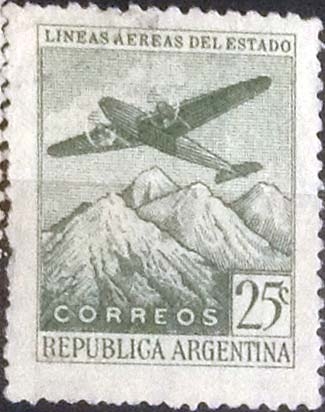 Scott#C46 , intercambio 0,20 usd. 25 cents. , 1946