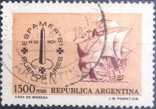 Scott#1324 , intercambio 0,40 usd. 1300 pesos , 1981