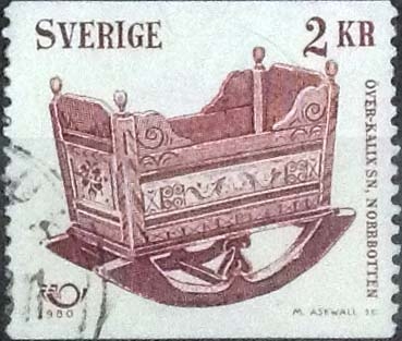 Scott#1332 , intercambio 0,45 usd , 2 krona , 1980