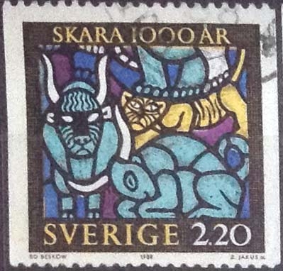 Scott#1691 , intercambio 0,40 usd , 2,20 krona , 1988