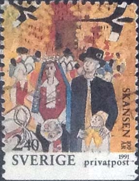 Scott#1885 , intercambio 0,25 usd , 2,40 krona , 1991