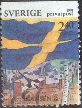 Scott#1884 , intercambio 0,25 usd , 2,40 krona , 1991