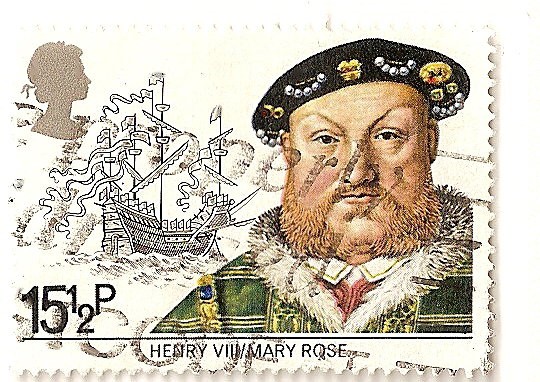 Rey Enrique VIII y barco Mary Rose.