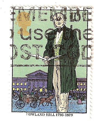 Sir Rowland Hill (1795-1879), creador del sello postal