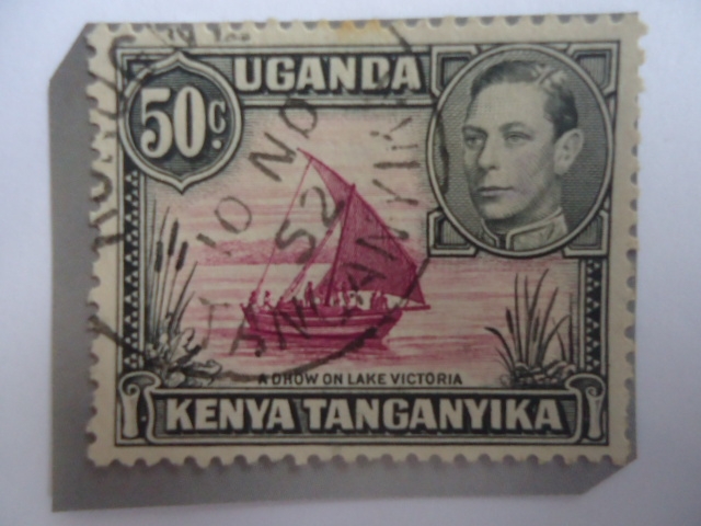 África Oriental Británica-Serie:King George VI - Adhow  on Lake Victoria- Uganda-Kenia-Tanzania..