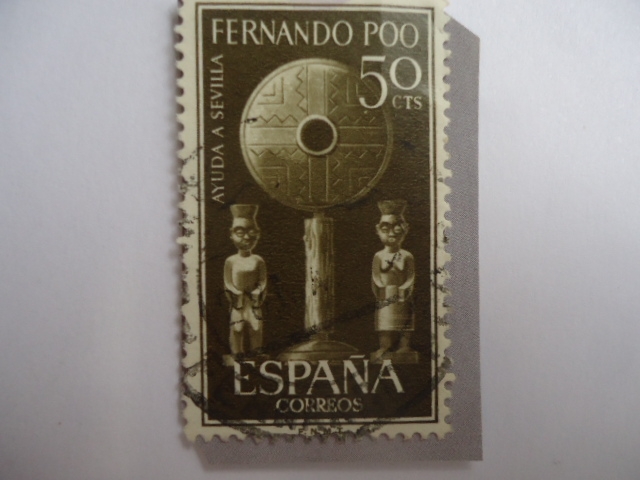 Ed:Es-Fp 213 - España-Colonias- Fernando Poo - Ayuda a Sevilla.