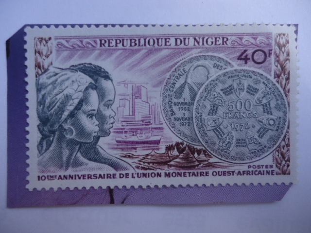 10° Aniversario de la Unión Monetaria de África Occidental -Monedas con Escudo de Armas.