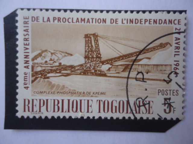 4°Aniversario de la Proclamación de la Independencia,27 Abril 1964-Explotación del Fosfato de Kpeme.