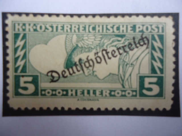 Dios Mercurio - Austria 1919- moneda:Austro-Húngaro-Sobrestampado.