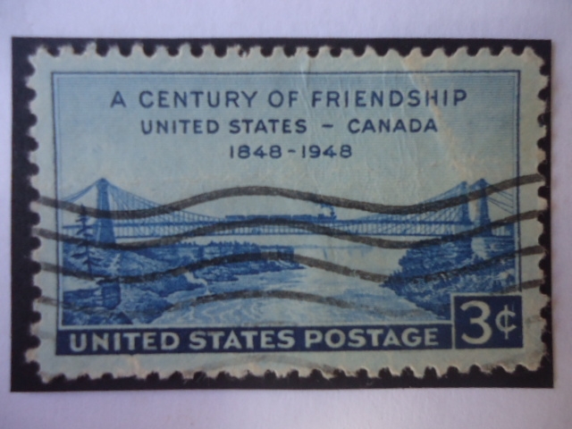 Un Siglo de Amistad entre Estados Unidos y Canadá, 1848-1948.Puente Colgante de Ferrocarril del Niág