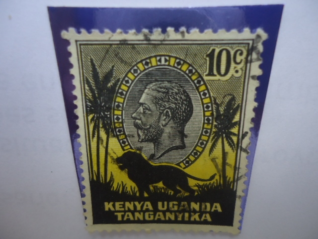 África Oriental Británica-Kenya-Uganda-Tanzania- Serie: George V -León Africano.