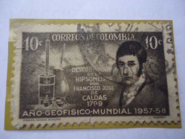Año Geografico Mundial 1957/58 - Descubrimiento de la Hipsometría por Francisco José de Caldas, 1799
