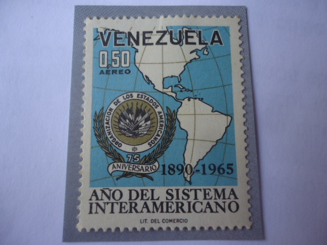 Año del Sistema Interamericano-75°Aniv.de la Organización de los Estados Americanos,1890-1965.