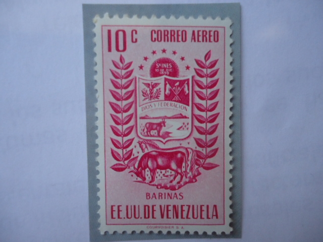 E.E.U.U.U. de Venezuela - Estado Barinas - Escudo de Armas - Ganadería - Agricultura.