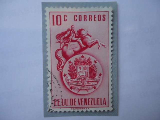 E.E.U.U. de Venezuela - Escudo d Armas de VENEZUELA - Independencia-Federación,1810- Simón Bilívar.