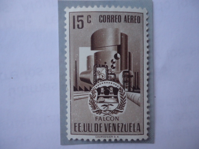 E.E.U.U. de Venezuela - Estado Falcon - Escudo de Armas - Industria Petroquímica. 