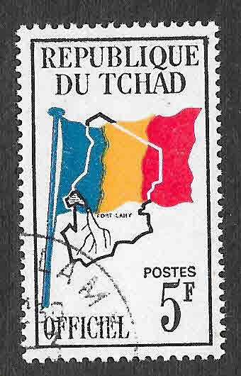O3 - Bandera y Mapa de Chad
