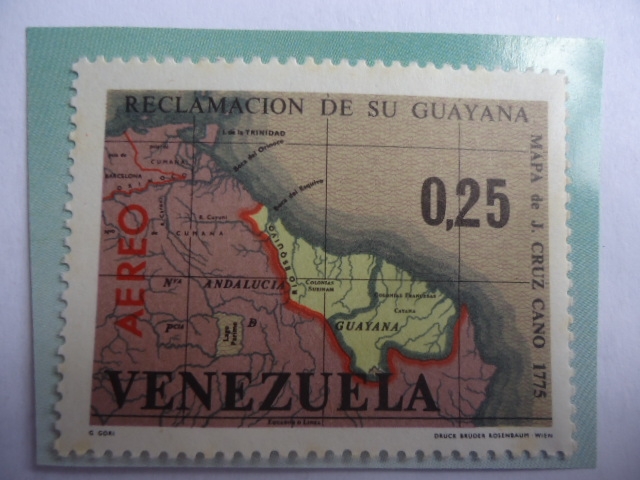 Reclamación de su Guayana - Mapa de J.Cruz Cano, 1775 - reivindicación Territorial de Guayana Esequi