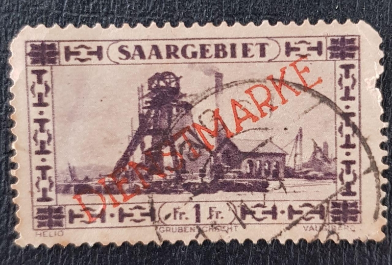 SAARGEBIET - Colliery Shafthead  Overprint DIENSTMARKE