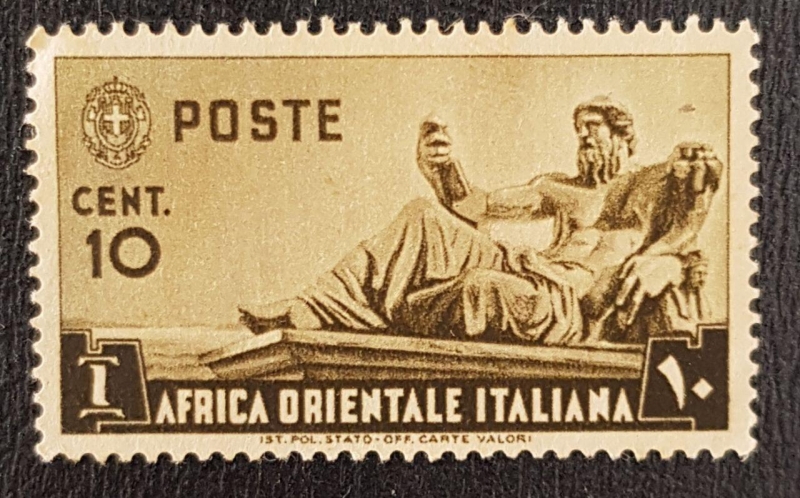 1938, Africa Orientale Italiana - STATUE OF THE NILES 10 cent