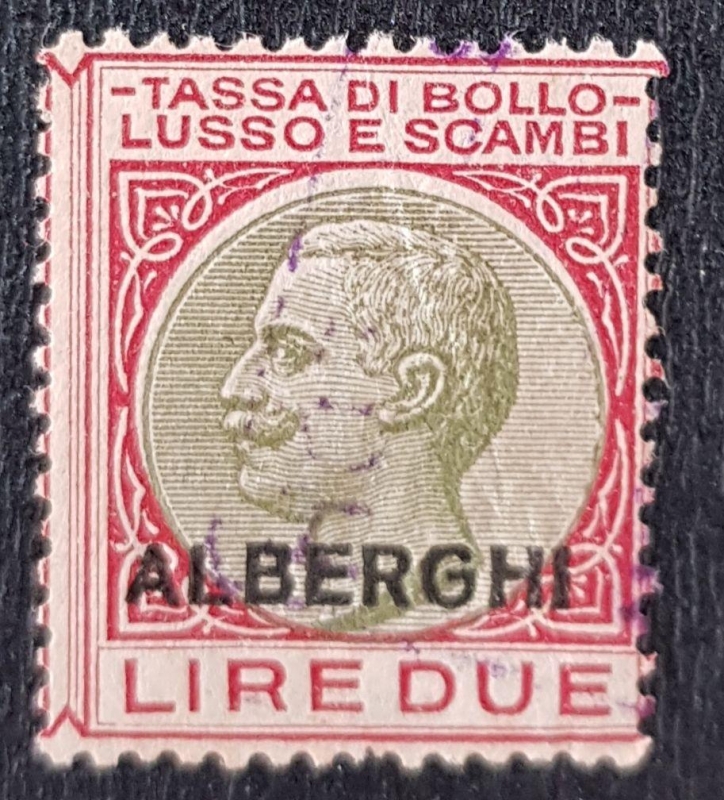 Tassa Di Bollo Lusso E Scambi Overprint Alberghi Tax Stamp