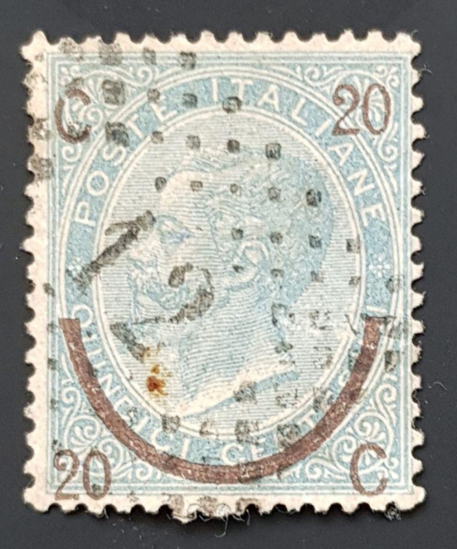 1865 Poste Italiane overprint 20 C quindici