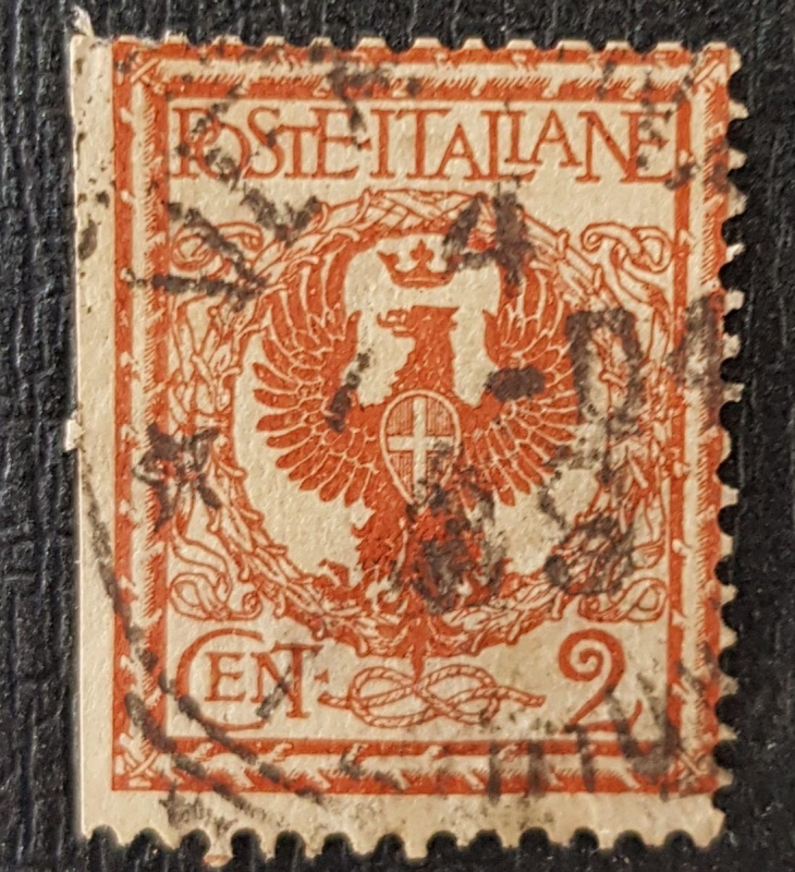 1901 Italia Regno Floreale Aquila Sabauda 2 cent