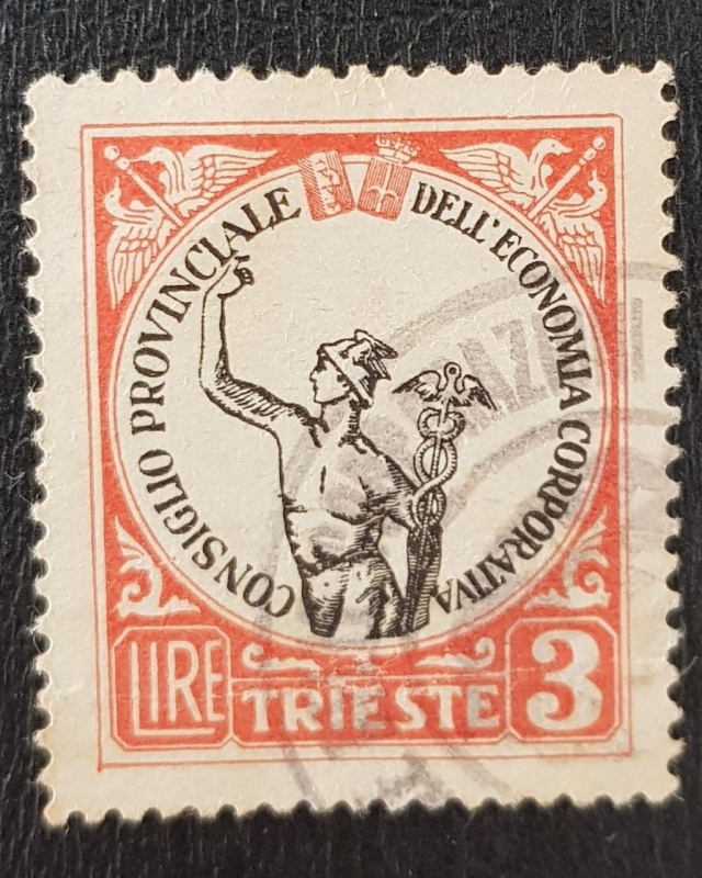 City of Trieste Chamber of Commerce Bf. #16., 3 lire, 1946