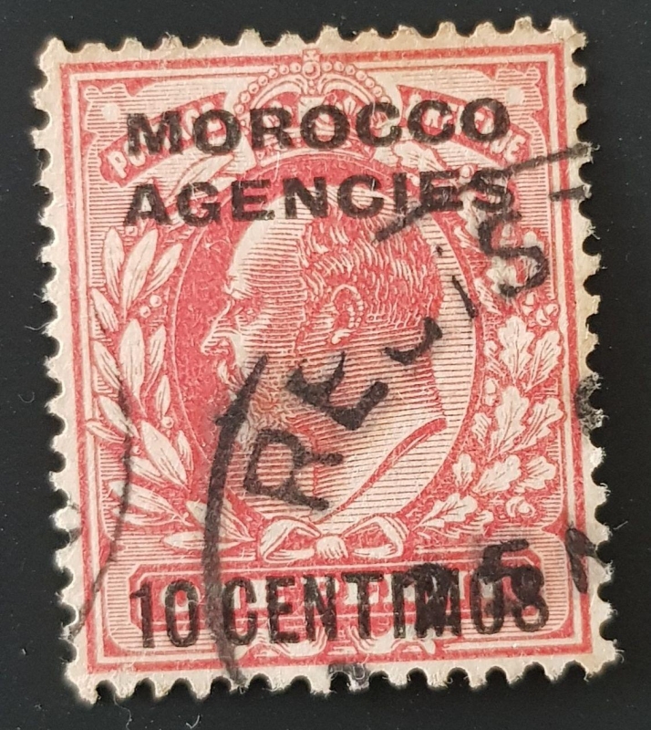 Morocco Agencies, Overprint 10 centimos, King Edward, 1906