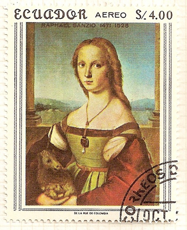 Retrato de mujer joven con unicornio. Rafael Sanzio 1471-1528