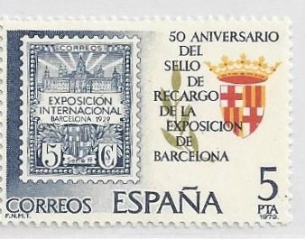 2549 - 50 aniversario del sello con recargo de la exposición de Barcelona
