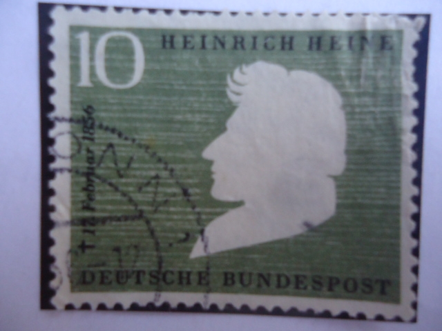 Silueta de la Cabeza de: Heinrich Heine (1797-1856) - 100° Aniversario de la muerte de Heinrich, 185