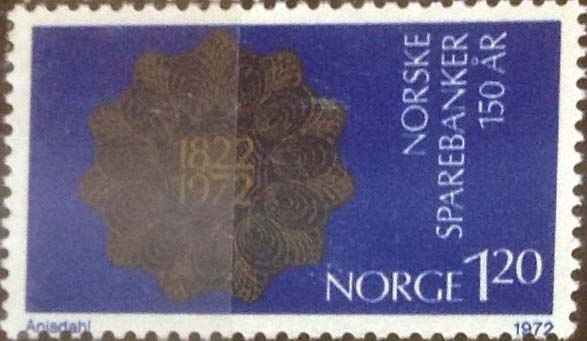 Scott#582 , intercambio 0,80 usd.  1,20 krone 1972