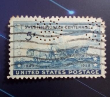 US stamp with perfin