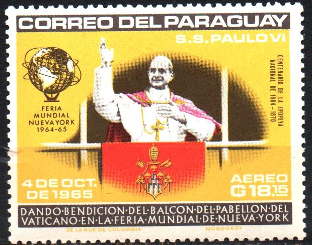 VISITA  DE  S. S. PABLO  VI  A  LA  O.N.U.  DANDO  LA  BENDICIÓN.