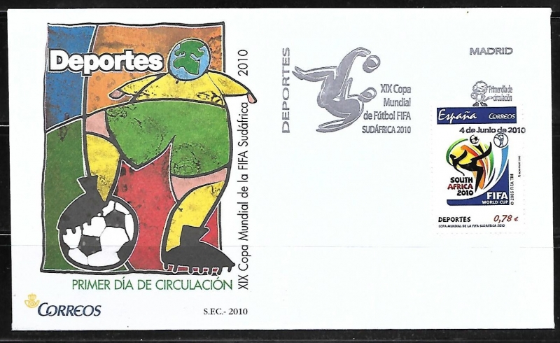 Sobre primer día - XIX Copa Mundial de Fútbol FIFA Sudáfrica 2010 