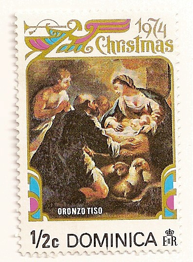 Navidad 1974. Virgen y niño por Oronzo.