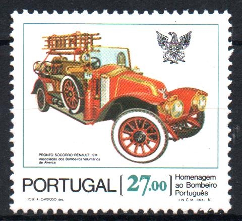 HOMENAJE  AL  BOMBERO  PORTUGUÉS.  PRIMEROS  AUXILIOS,  RENAULT  1916.