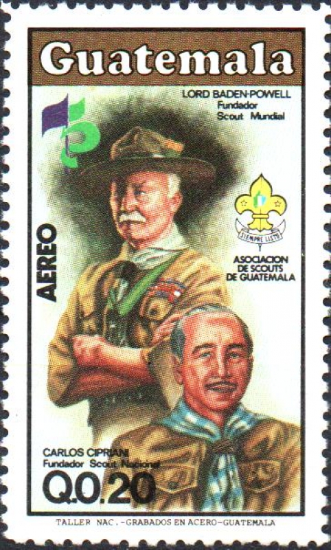 ASOCIACIÓN  DE  SCOUTS  DE  GUATEMALA.  LORD  BADEN-POWELL  Y  CARLOS  CIPRIANI.