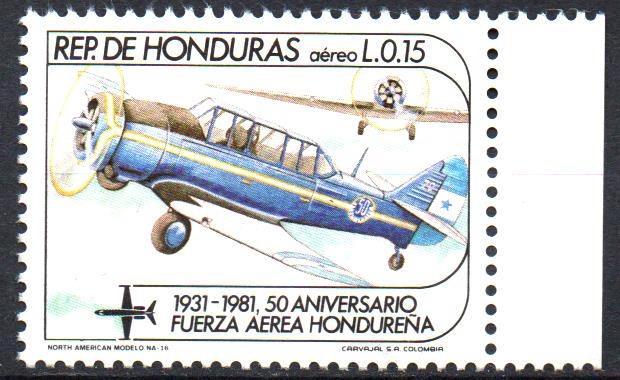 50th  ANIVERSARIO  DE  LA  FUERZA  AÉREA  HONDUREÑA.  NA-16  NORTE  AMERICANO.