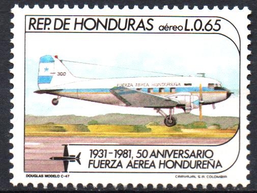 50th  ANIVERSARIO  DE  LA  FUERZA  AÉREA  HONDUREÑA.  DOUGLAS  C 47.